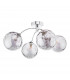 Izzy 4 Light Semi Flush Ceiling Light Polished Chrome Smoked Dimpled 150mm Glass-2