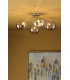 Izzy 4 Light Semi Flush Ceiling Light Polished Chrome Smoked Dimpled 150mm Glass-3