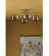 Izzy 4 Light Semi Flush Ceiling Light Polished Chrome Smoked Dimpled 150mm Glass-4