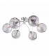 Izzy 6 Light Semi Flush Ceiling Light Polished Chrome Smoked Dimpled 150mm Glass-2