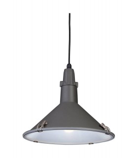 1 Light Dome Ceiling Pendant Grey IP44, E27 - 1