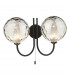 Jared 2 Light Wall Light Matt Black Smoked Dimpled 150mm Glass-1