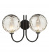 Jared 2 Light Wall Light Matt Black Smoked Dimpled 150mm Glass-2