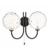 Jared 2 Light Wall Light Matt Black Clear Dimpled 150mm Glass-1