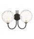 Jared 2 Light Wall Light Matt Black Clear Dimpled 150mm Glass-2