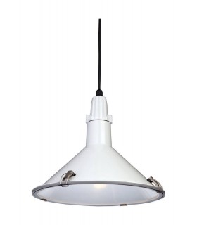 1 Light Dome Ceiling Pendant White IP44, E27 - 1