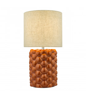 Jayden Table Lamp Orange Glaze With Shade-1