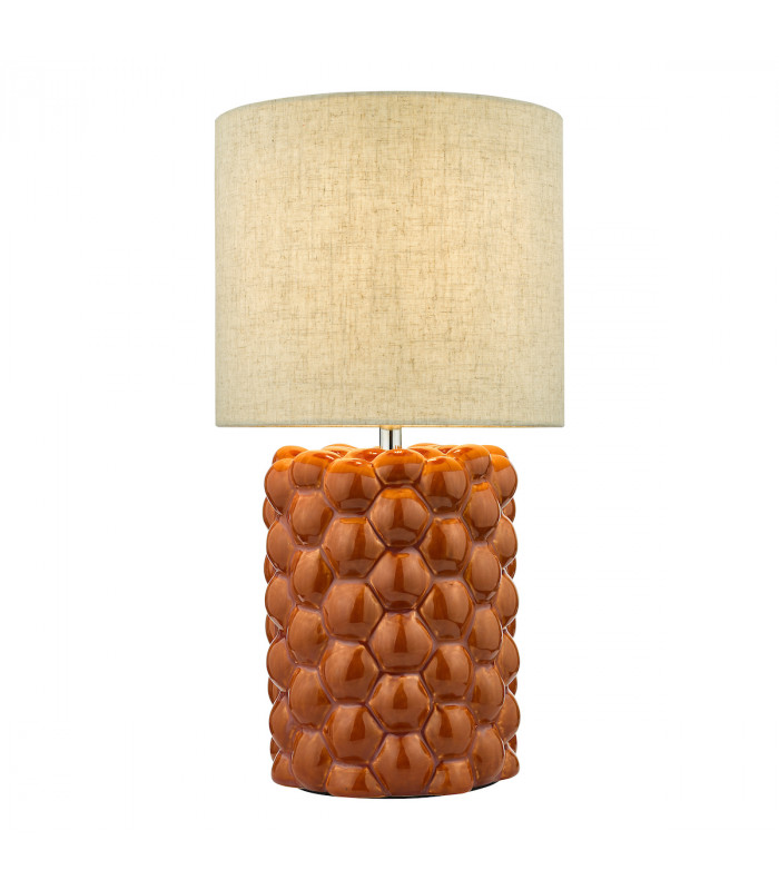 Jayden Table Lamp Orange Glaze With Shade-1