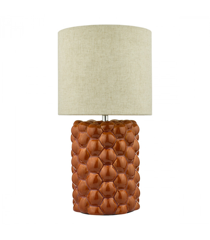 Jayden Table Lamp Orange Glaze With Shade-2
