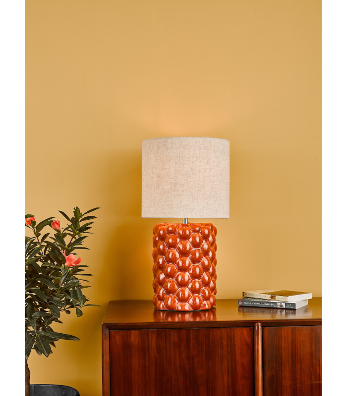 Jayden Table Lamp Orange Glaze With Shade-4