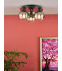 Lycia 3 Light Flush Ceiling Light Matt Black Smoked Ombre Glass-4
