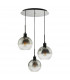 Lycia 3 Light Cluster Pendant Ceiling Light Matt Black Smoked Ombre Glass-2