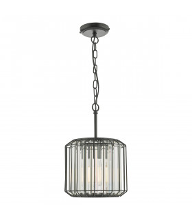 Naeva Pendant Ceiling Light Satin Black & Crystal-1