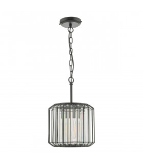 Naeva Pendant Ceiling Light Satin Black & Crystal-2