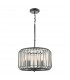 Naeva 3 Light Pendant Ceiling Light Satin Black Crystal-1