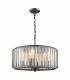 Naeva 4 Light Pendant Ceiling Light Satin Black Crystal-1