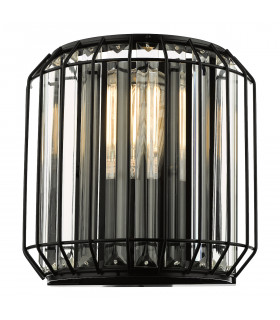 Naeva 2 Light Wall Light Matt Black Glass-1