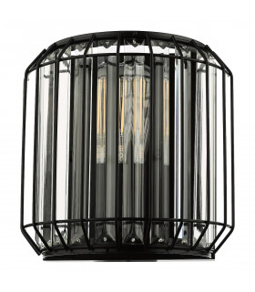 Naeva 2 Light Wall Light Matt Black Glass-2