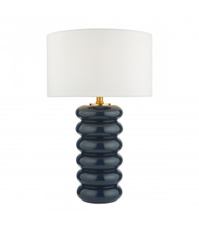 Niamh Table Lamp Blue Glass With Shade-1