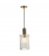 Nikolas Pendant Ceiling Light Natural Solid Brass Ribbed Cylinder Glass-1