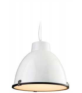 1 Light Dome Ceiling Pendant White, Frosted Glass, E27 - 1