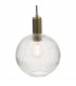 Nikolas Pendant Ceiling Light Natural Solid Brass Ribbed Round Glass-3