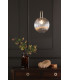 Nikolas Pendant Ceiling Light Natural Solid Brass Ribbed Round Glass-4