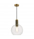 Nikolas Pendant Ceiling Light Natural Solid Brass Round Clear Glass-1