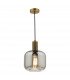 Nikolas Pendant Ceiling Light Natural Solid Brass Smoked Rounded Cuboid Glass-1