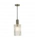 Nikolas Pendant Ceiling Light Polished Nickel Ribbed Cylinder Glass-1