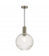 Nikolas Pendant Ceiling Light Antique Chrome Ribbed Round Glass-1