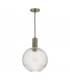 Nikolas Pendant Ceiling Light Antique Chrome Ribbed Round Glass-2