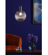 Nikolas Pendant Ceiling Light Antique Chrome Ribbed Round Glass-4