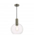 Nikolas Pendant Ceiling Light Antique Chrome Round Clear Glass-1