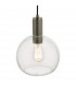 Nikolas Pendant Ceiling Light Antique Chrome Round Clear Glass-3