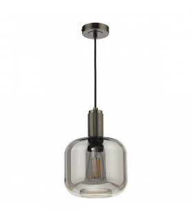 Nikolas Pendant Ceiling Light Polished Nickel Smoked Rounded Cuboid Glass-2