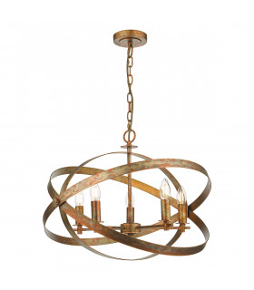 Nitya 5 Light Pendant Ceiling Light Mottled Copper-1