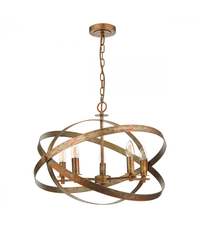 Nitya 5 Light Pendant Ceiling Light Mottled Copper-2