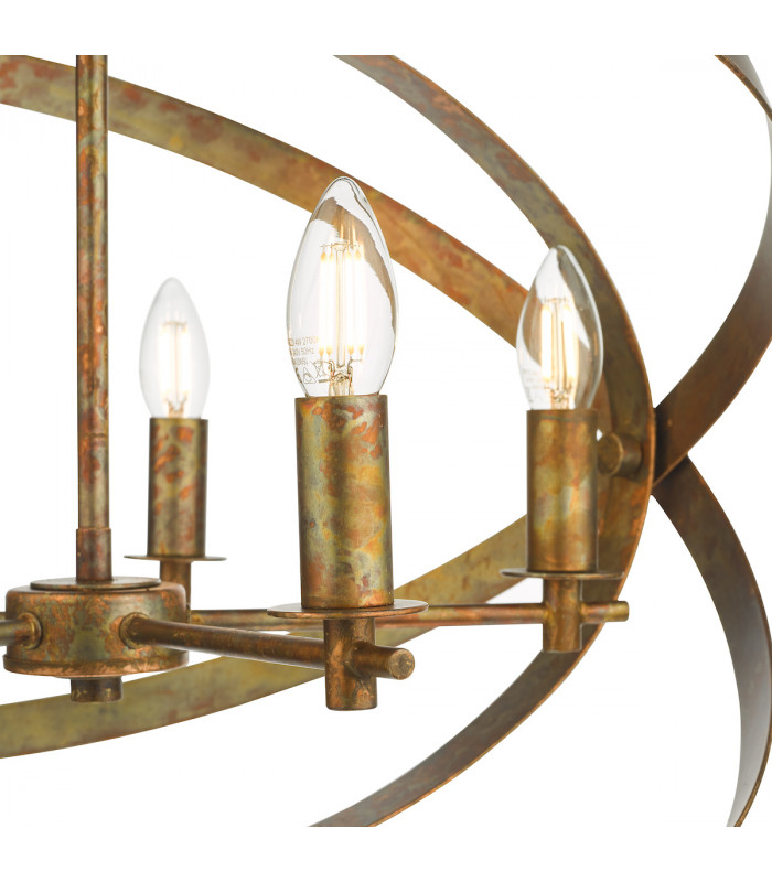 Nitya 5 Light Pendant Ceiling Light Mottled Copper-3