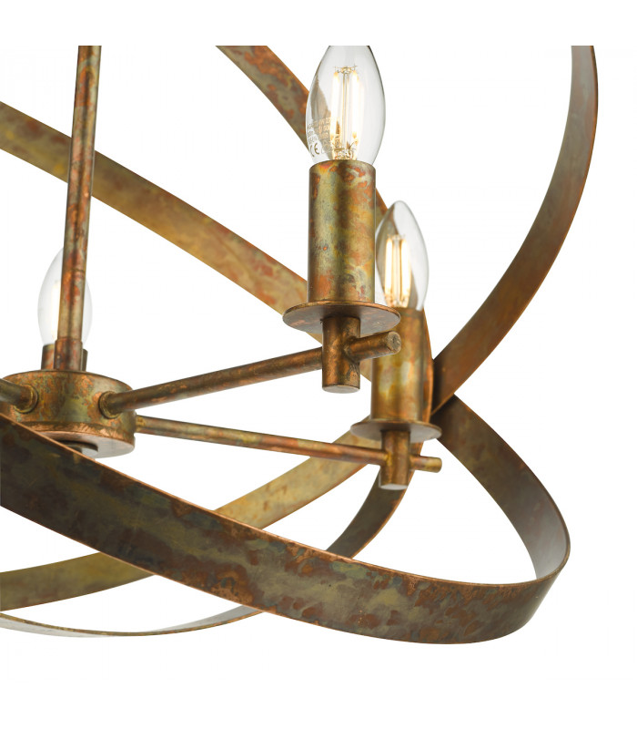 Nitya 5 Light Pendant Ceiling Light Mottled Copper-5