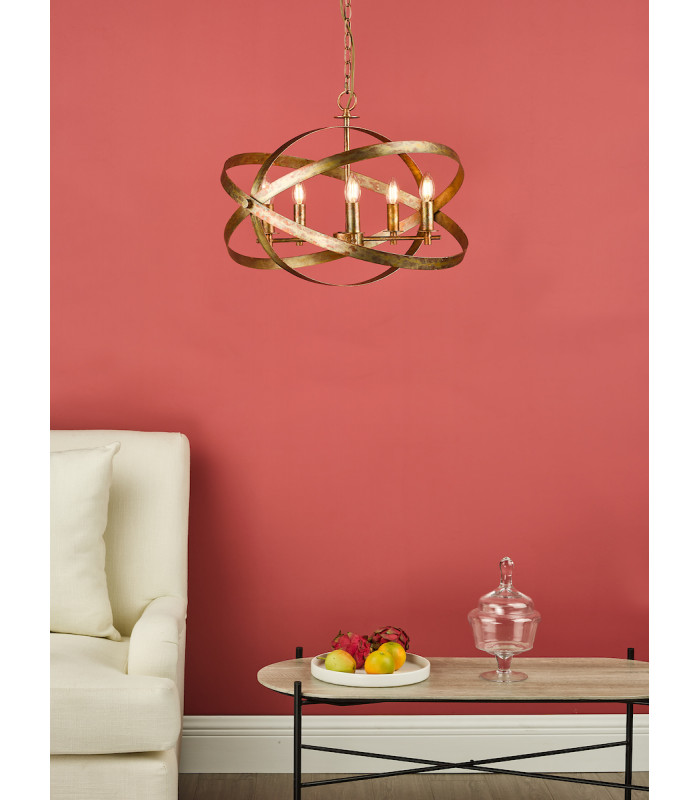 Nitya 5 Light Pendant Ceiling Light Mottled Copper-6