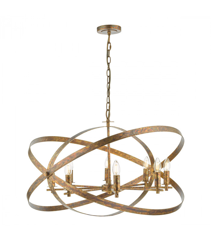 Nitya 8 Light Pendant Ceiling Light Mottled Copper-1