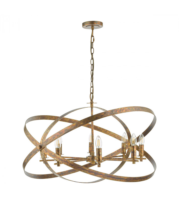 Nitya 8 Light Pendant Ceiling Light Mottled Copper-2