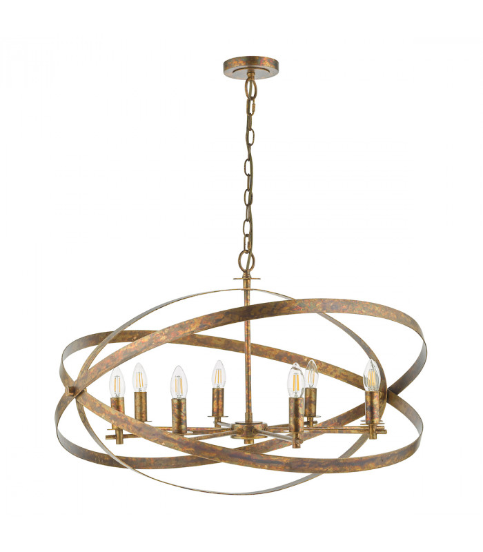 Nitya 8 Light Pendant Ceiling Light Mottled Copper-4