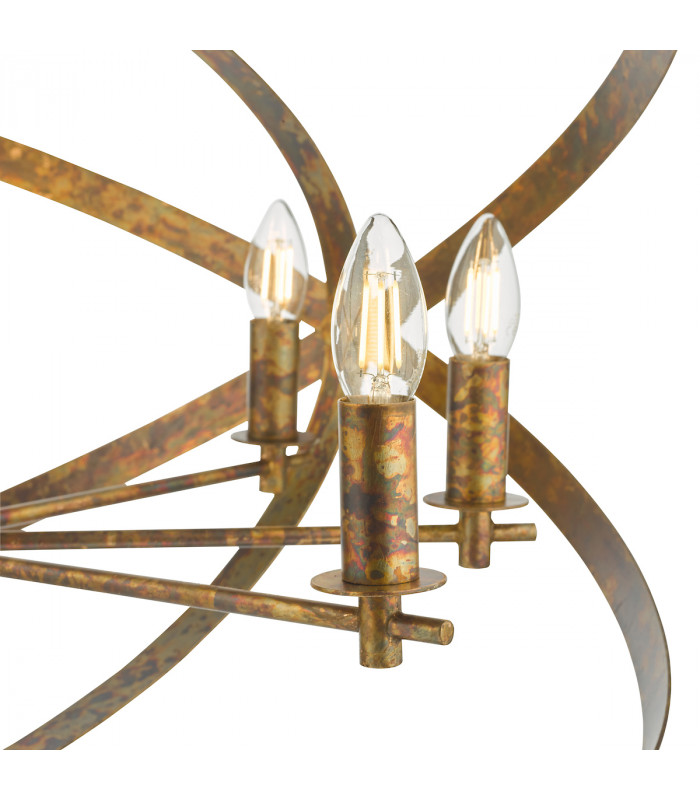 Nitya 8 Light Pendant Ceiling Light Mottled Copper-5