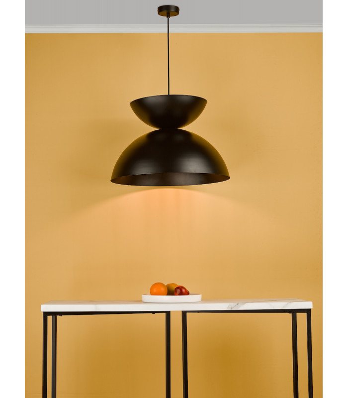Riya Dome Pendant Ceiling Light Matt Black-7