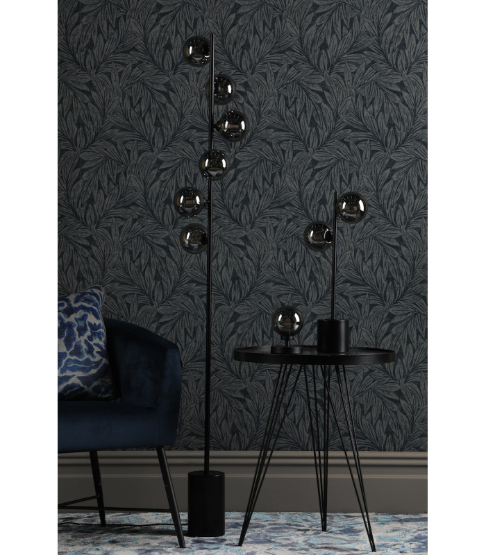 Spiral 6 Light Floor Lamp Matt Black Smoked Glass-5