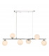 Spiral 6 Light Bar Pendant Ceiling Light Polished Chrome Opal Glass-2