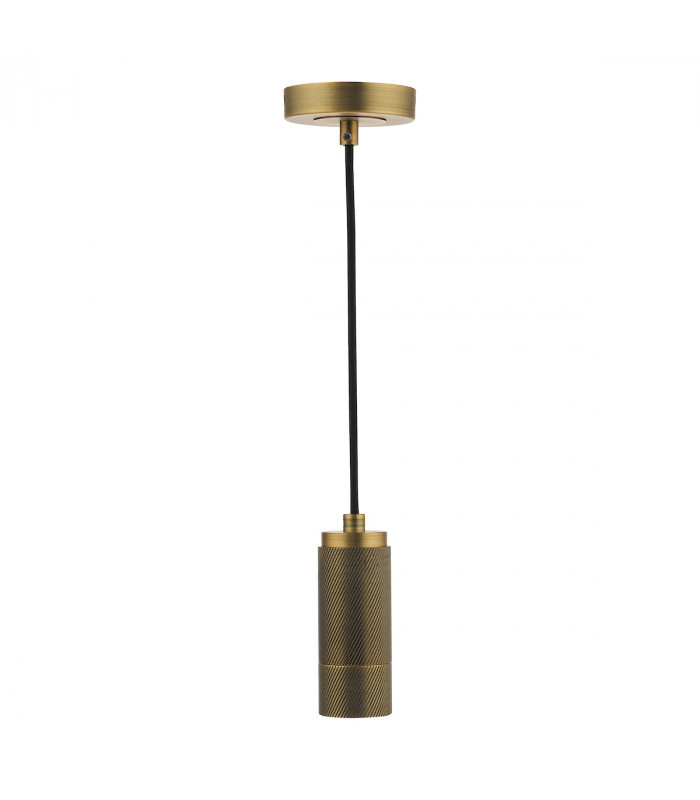 1 Light Knurled Brass E27 Suspension Ceiling Pendant Light-1