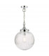 Tamara Bathroom Pendant Ceiling Light Polished Chrome Ribbed Glass IP44-1